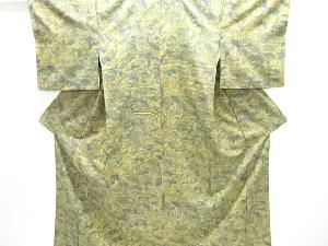 花鳥に蝶模様手織り紬着物